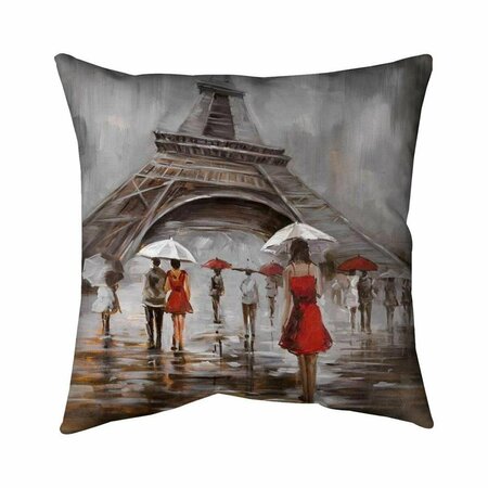 BEGIN HOME DECOR 26 x 26 in. Near The Eiffel Tower-Double Sided Print Indoor Pillow 5541-2626-CI206